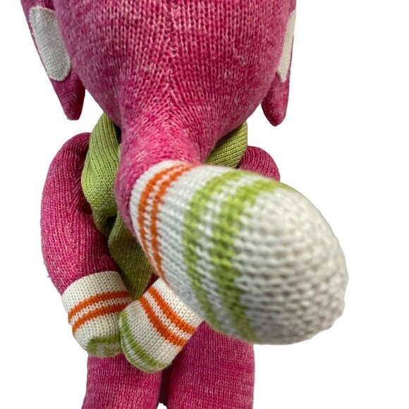 Seasons of Cannon Falls Pink Elephant Sock Monkey 14” Sitting Magnet Hands Plush - Picture 3 of 11